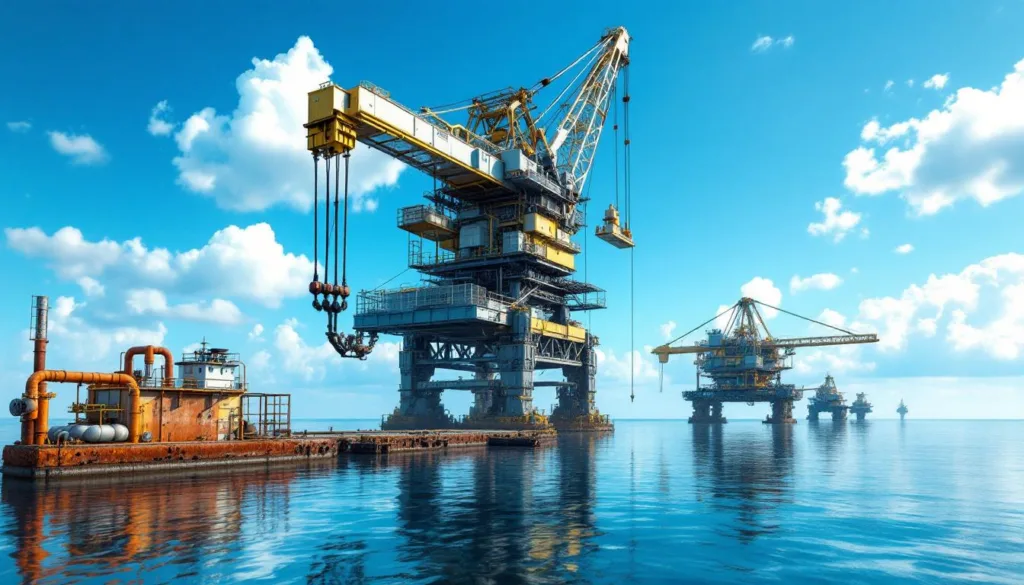 erleben sie 30 tage lang die beeindruckende kraft dieses giganten, der ganze ölplattformen hebt – eine faszinierende beobachtung und technische meisterleistung.