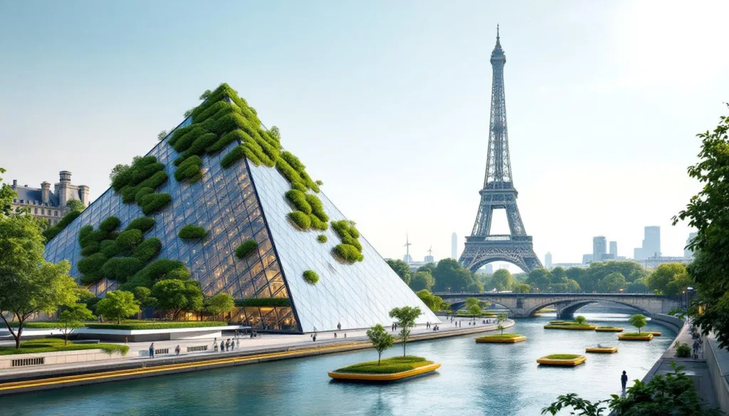 erleben sie eine faszinierende reise nach paris im jahr 2050 und entdecken sie, wie der louvre, der eiffelturm und die stadt selbst sich im angesicht des klimawandels verändert haben.