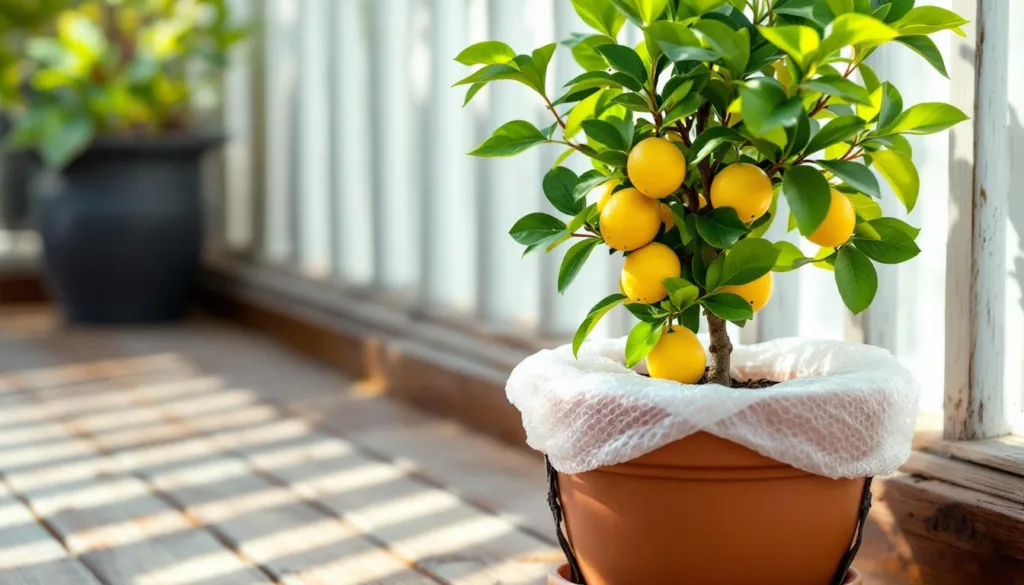 entdecken sie diesen einfachen trick, den ich unter den topf meines zitronenbaums stellte, um ihn sicher durch den märz zu bringen und gesund zu halten.